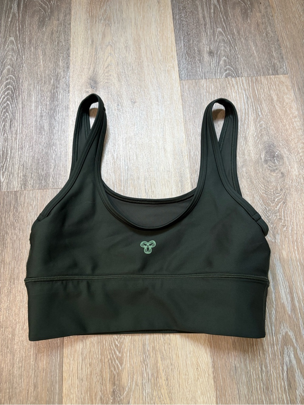 TNA Olive Green Scoop Neck Sports Bra